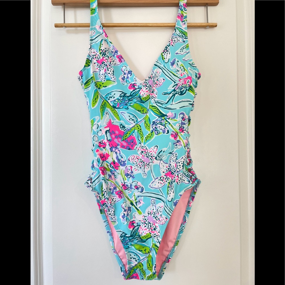 Lilly Pulitzer one piece swimsuit Dalian Bali blue in sway this way, size 0.